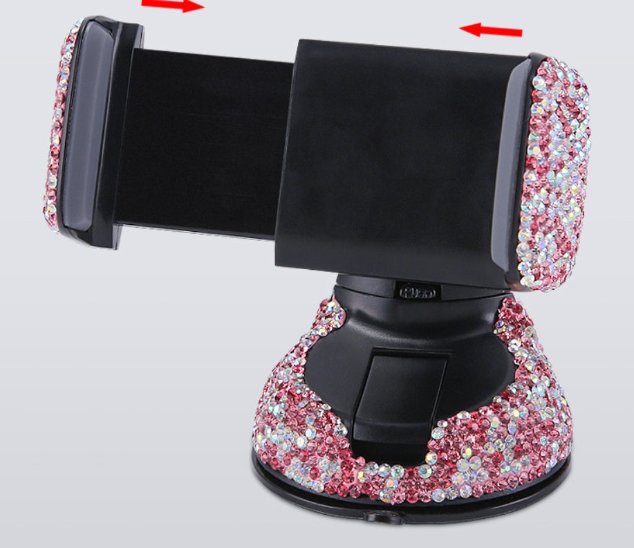 Crystal Rhinestones Phone Holder Car Mount With ABS Plastic