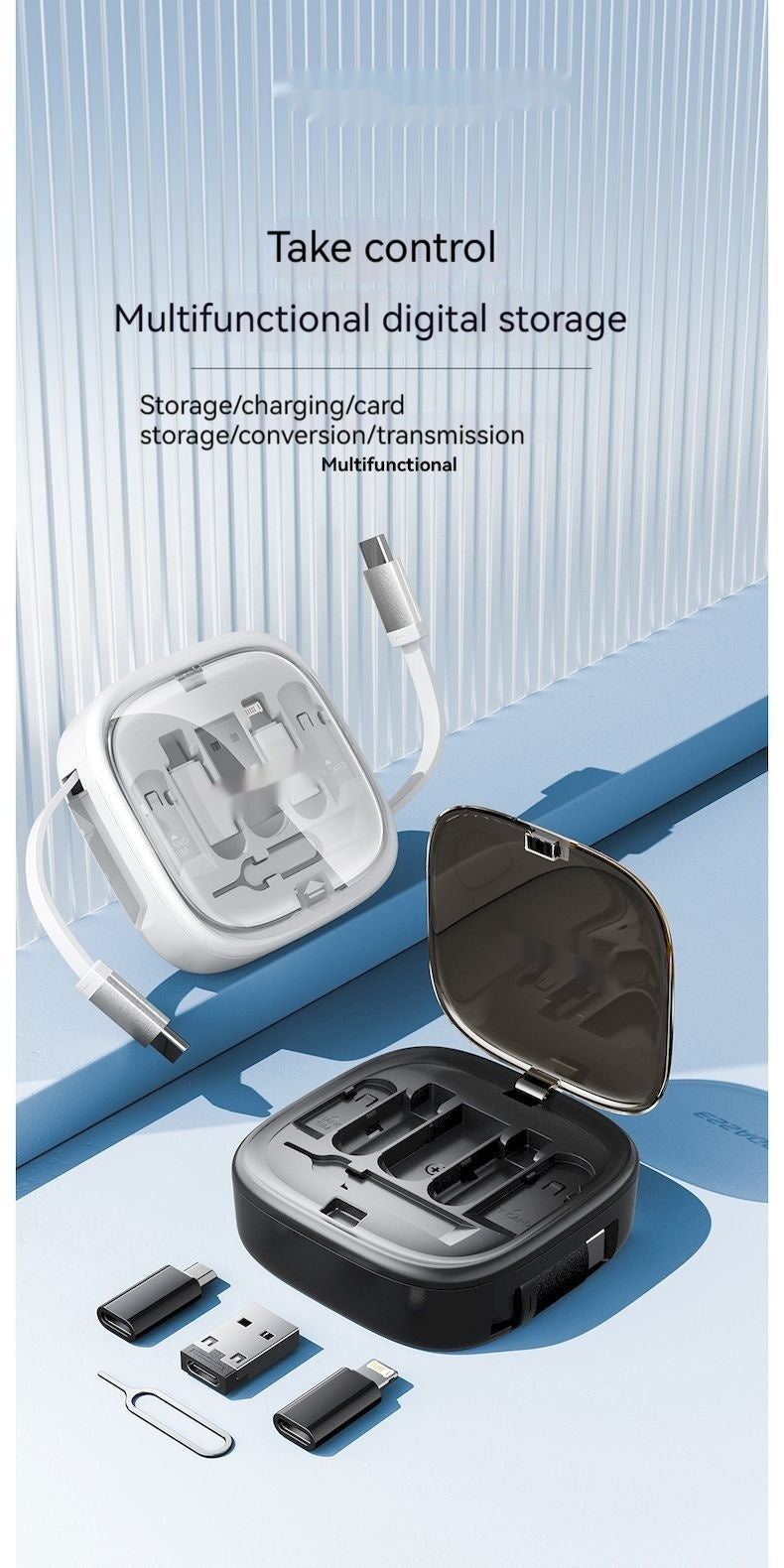 Data Cable Storage Box With 60W Fast Charging Interface