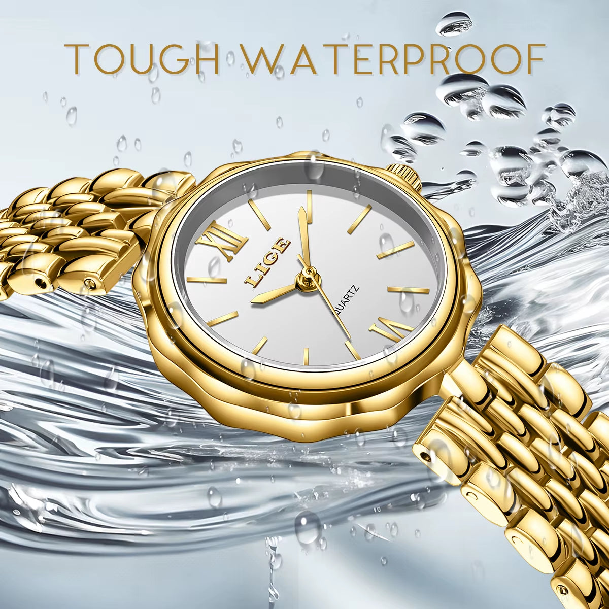 Luxury Top Brand Women'S Watches Elegant Fashion Gold Watch for Women Original Simple Quartz Waterproof Wristwatch Ladies