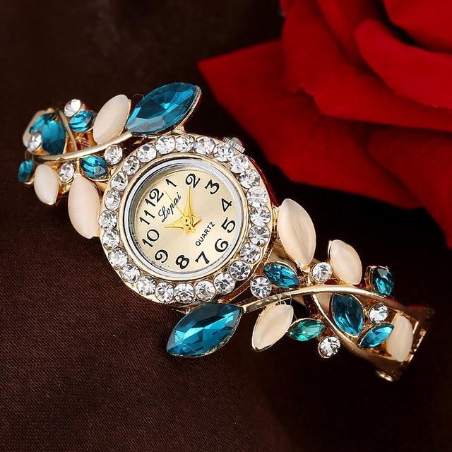 Trendy Diamond Colorful Crystal Womens Bracelet Watch