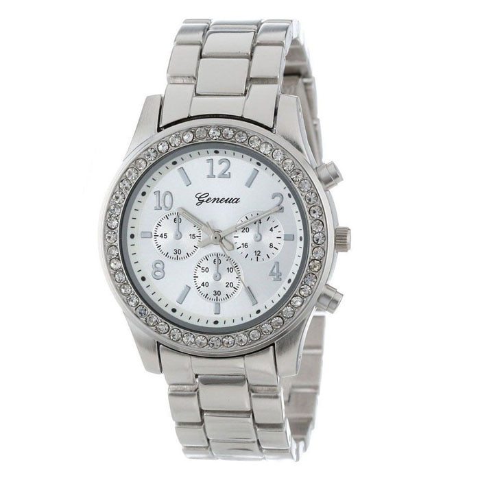 Diamond Bracelet Watch Stainless Steel Belt Geneva Alloy