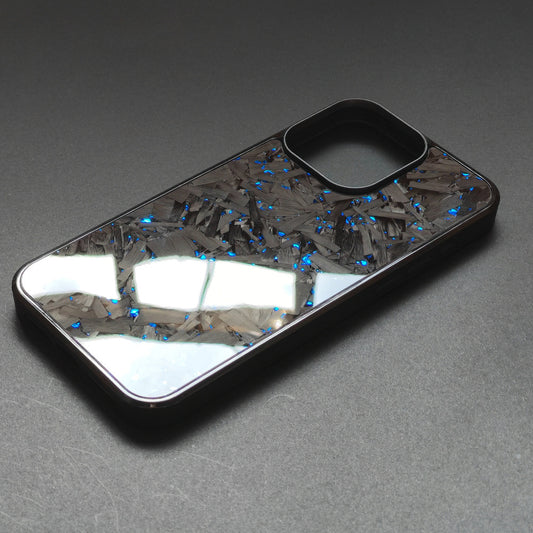 Carbon Fiber Anti Drop Case Blue Gold Splicing IPhone 16 15