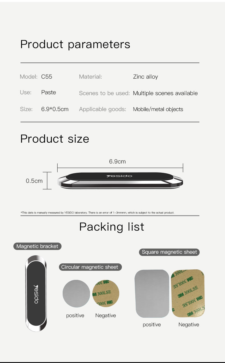 Magnetic Phone Holder Aluminum Alloy Case For Cars And Home