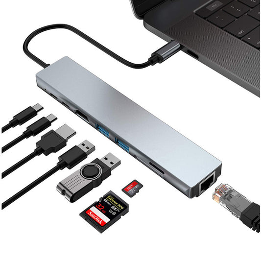 PD Eight Port USB Type C Docking Station Hub Portable