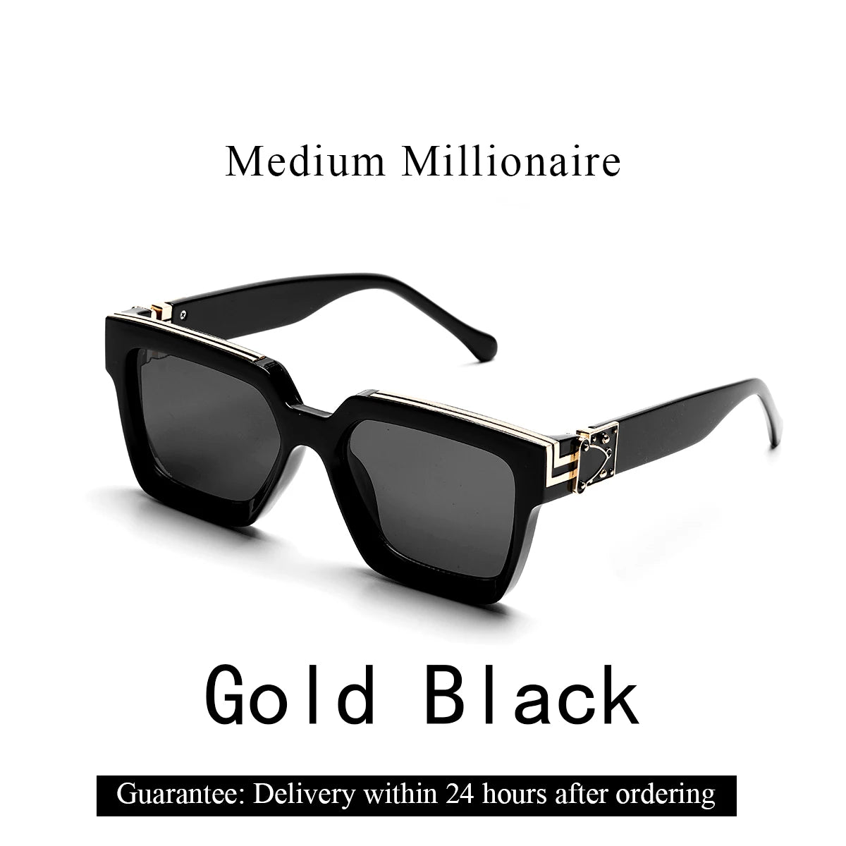 Retro Black Millionaire Shades Luxury Sunglasses 2025 for Men Designer Famous Brand Square Sun Glasses Man Women Sunglass