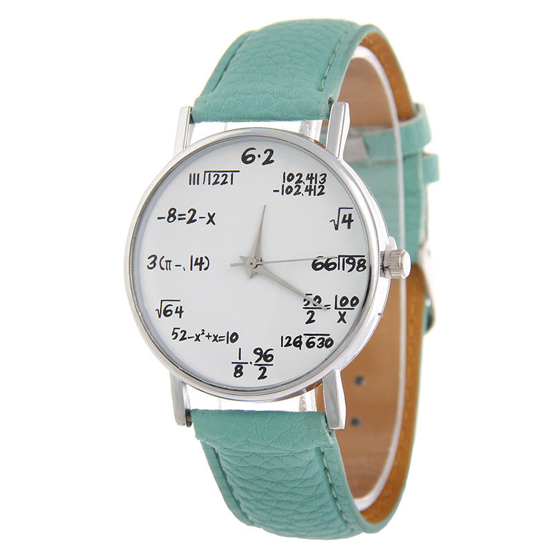 Equation Watch PU Strap Plastic Case Round Dial Colors