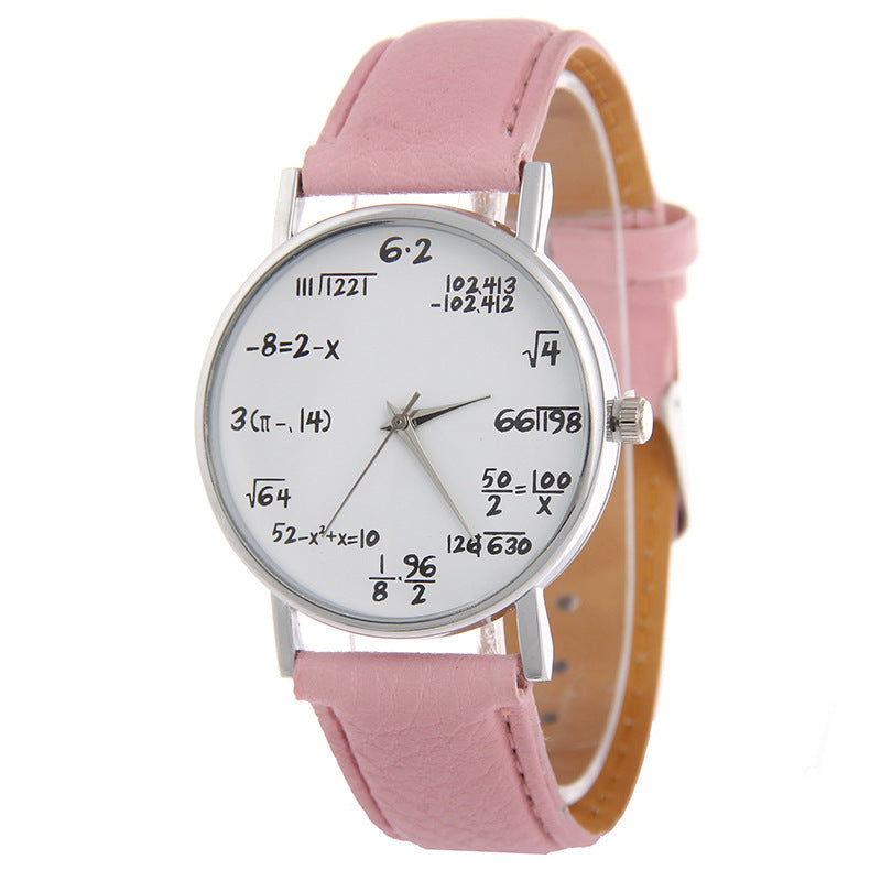 Equation Watch PU Strap Plastic Case Round Dial Colors