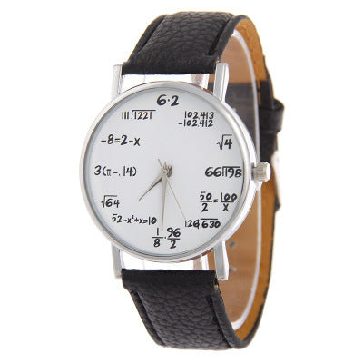 Equation Watch PU Strap Plastic Case Round Dial Colors