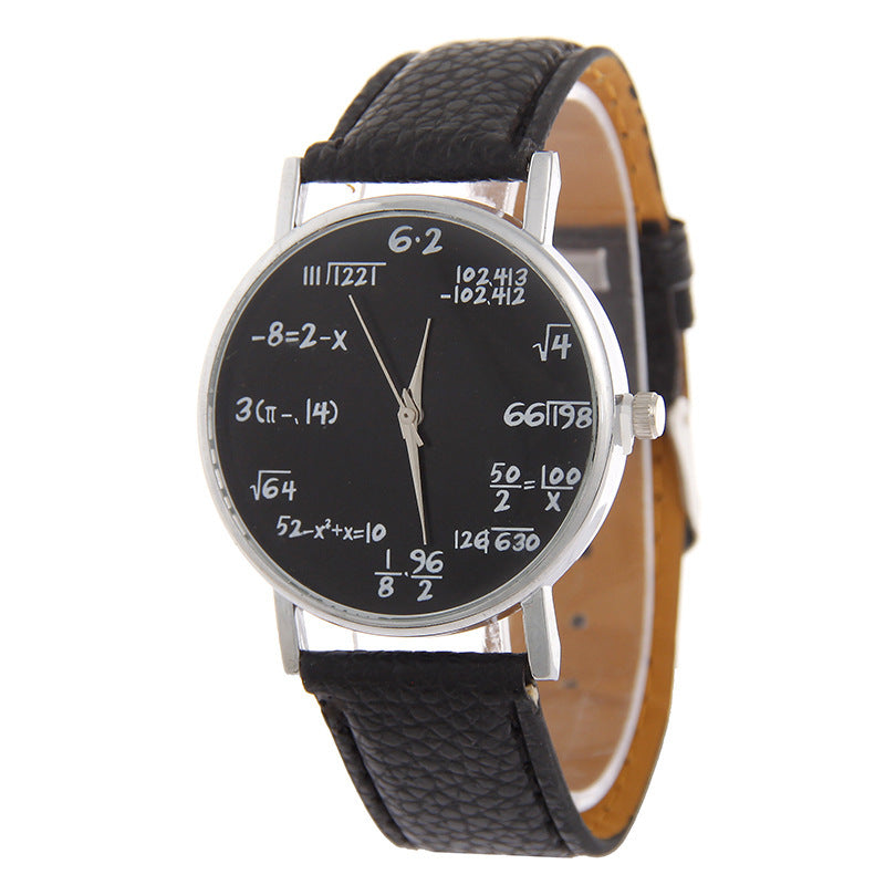 Equation Watch PU Strap Plastic Case Round Dial Colors
