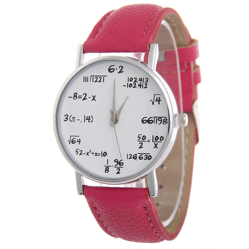 Equation Watch PU Strap Plastic Case Round Dial Colors