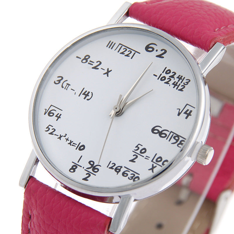 Equation Watch PU Strap Plastic Case Round Dial Colors