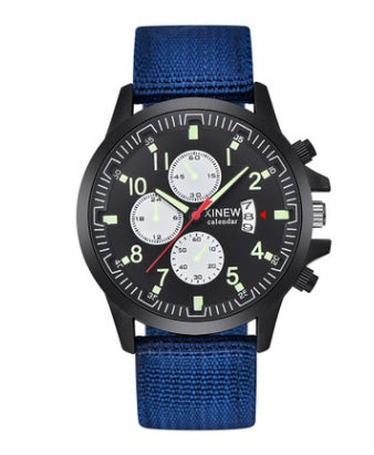 Men’s Military Sports Quartz Watch 42mm Nylon Band Analog Casual Lightweight 40g