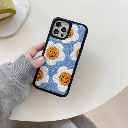 Sunflower Plush Phone Case For Apple iPhone Back Cover