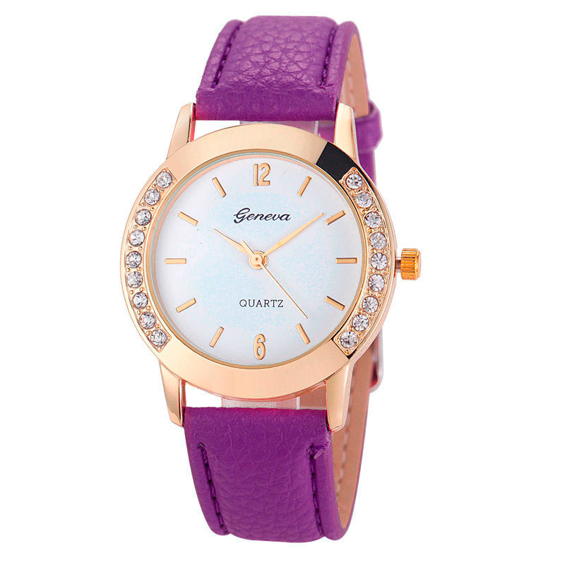 Bilateral Diamond Ladies Belt Watch Geneva Womens Casual