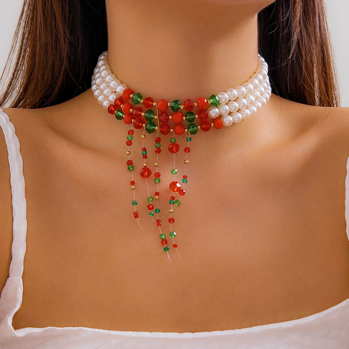 Women’s Gothic Pearl Necklace Fashion Retro Choker Costume Jewelry Accessory