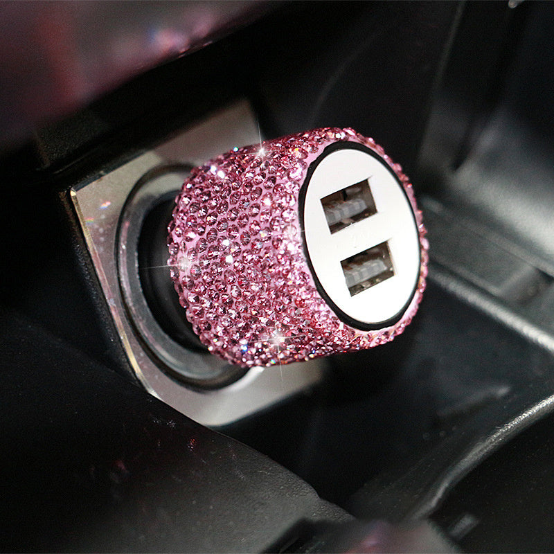 Diamond Style Car Charger For Cigarette Lighter Red White