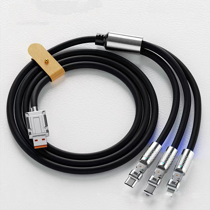 120W One To Three Elbow Fast Charge Cable Zinc Alloy