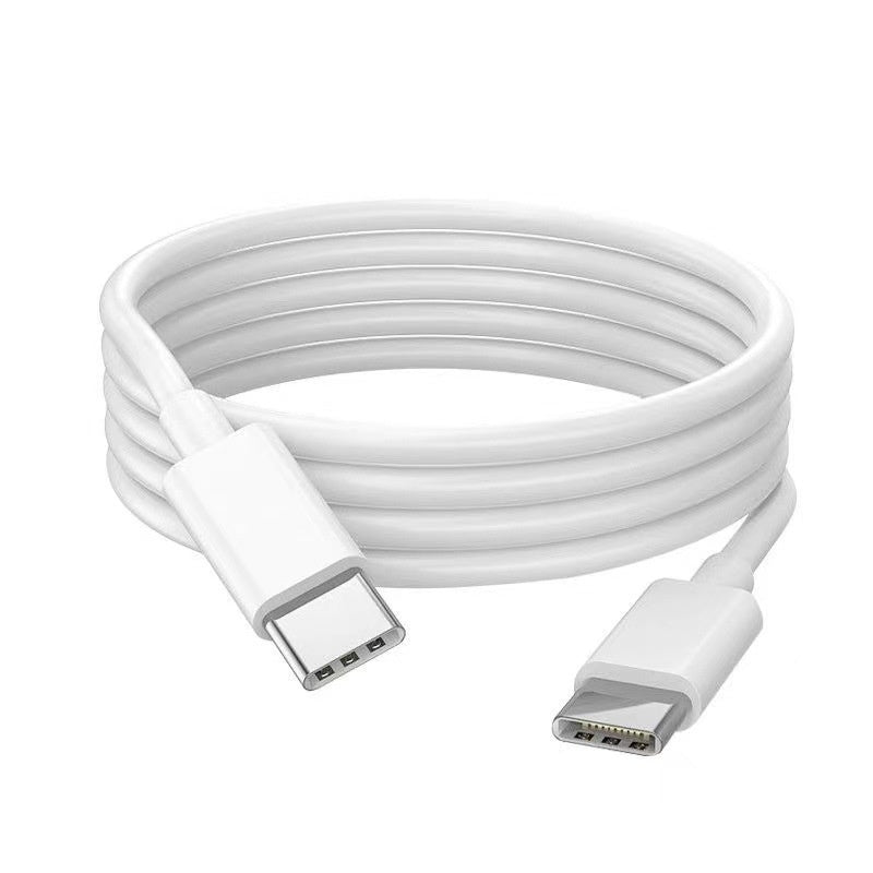 60W Dual Type C Fast Charge Data Cable 2m White TPE