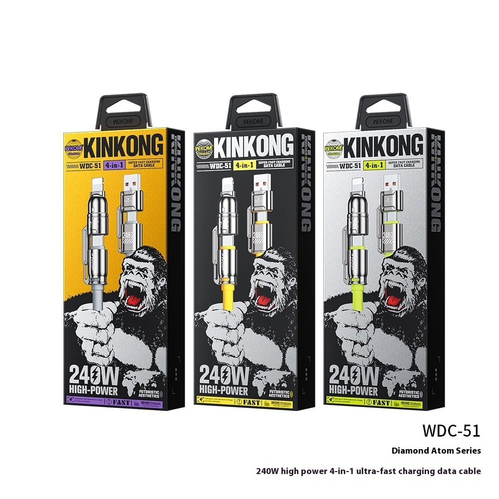 Four In One Fast Charge Data Cable Lightning Type C