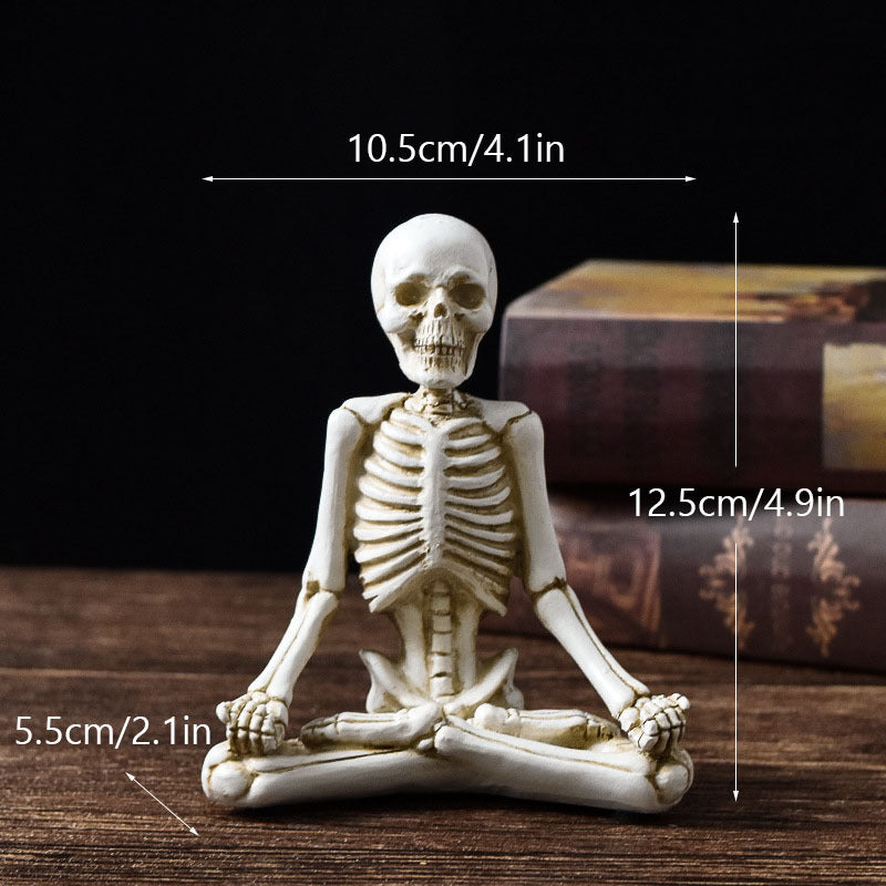 Halloween Resin Yoga Skeleton Skull Horror Desktop Decoration Ornament