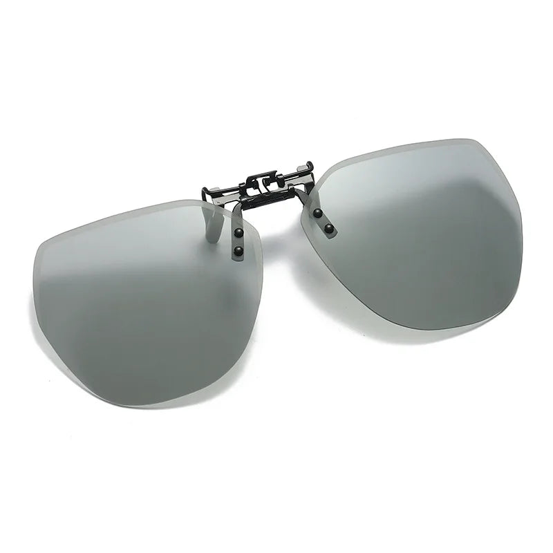 Frameless Clip-On Polarized Sunglasses Men Outdoor – Free Shipping Includes Case