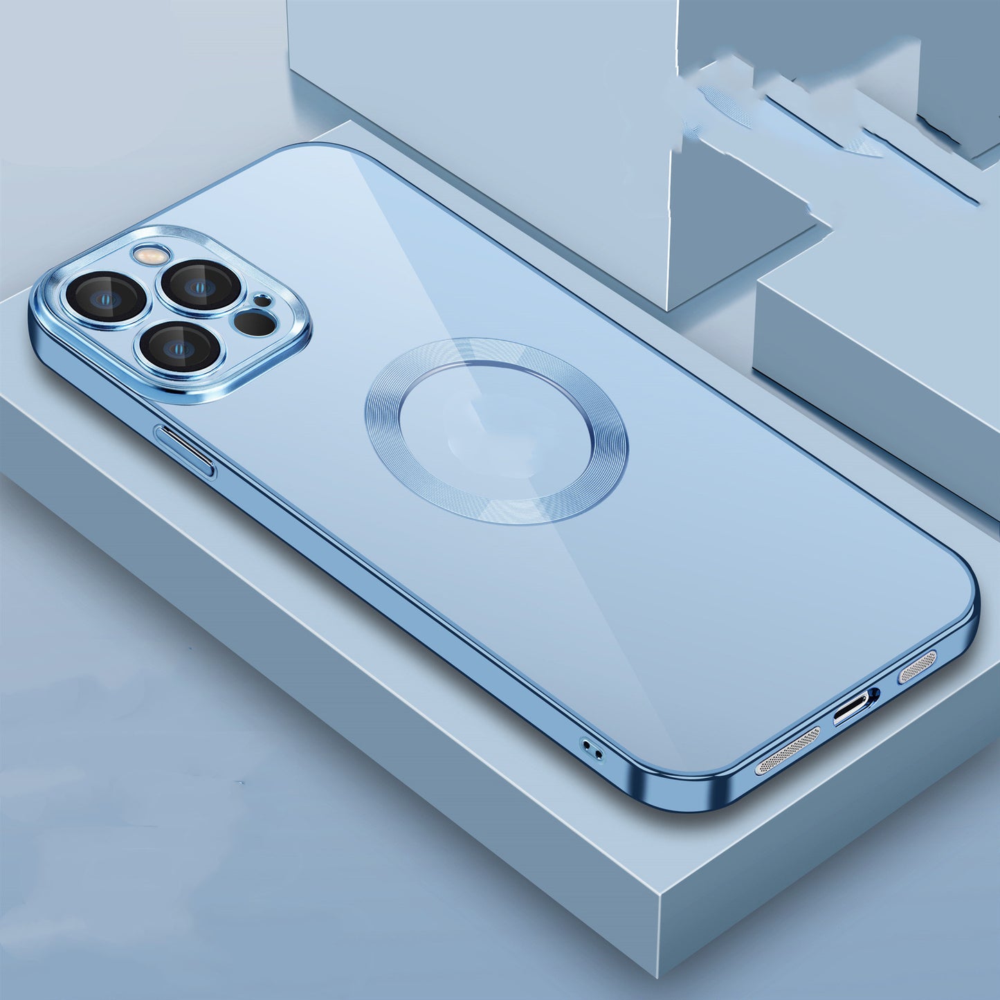 Electroplated TPU Case with Camera Lens Glass Protector Dust Net for iPhone 7–14