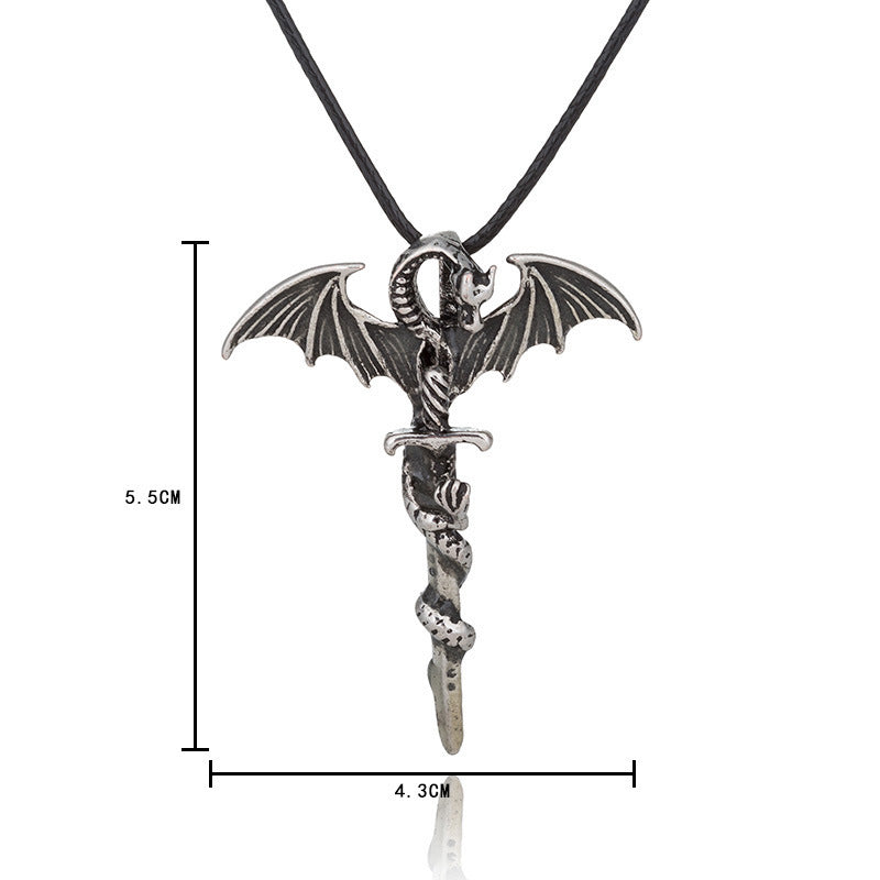Men’s Luminous Flame Dragon Necklace Fashion Trendy Domineering Jewelry Gift