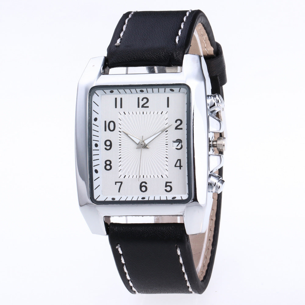 Square Fashion Men's Watch With Slim 10mm Imitation Leather