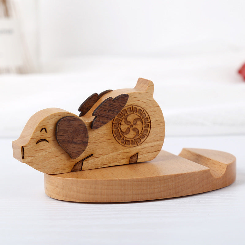 Beech Wood Lazy Phone Holder With Custom Lettering