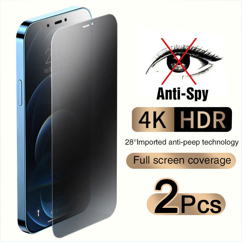 Privacy Tempered Glass Screen Protector Anti Spy Full Cover for iPhone 6–15