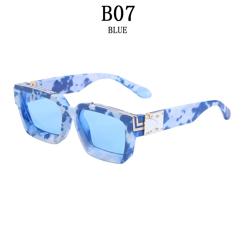 Millionaire Sunglasses for Men Vintage Square Fashion Glasses Luxury Retro Sunglasses Women Trending Punk Gafas De Sol Lentes