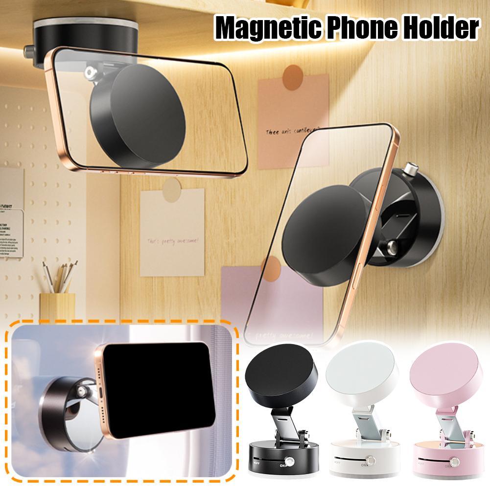 Foldable Magnetic Vacuum Car Phone Holder With Suction Cup