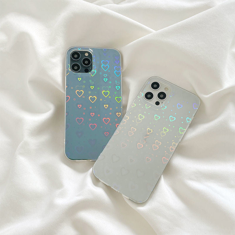 Laser Colorful Love Double Sided Silicone Phone Case IPhone