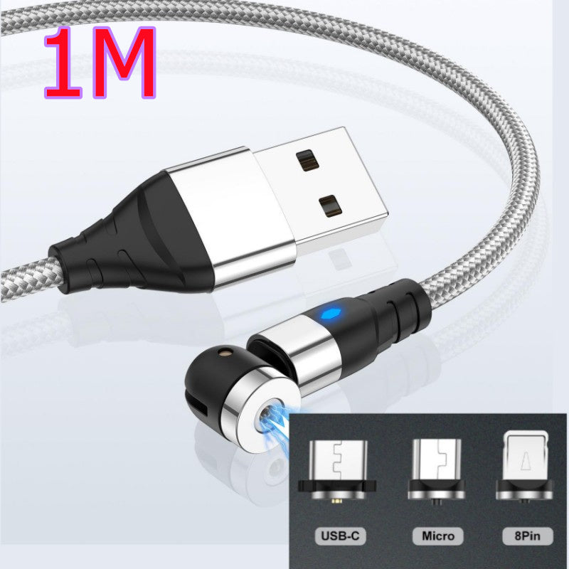 Magnetic Data Cable With LED Light for Android iOS Type C