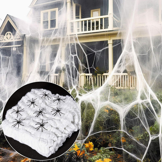 Halloween Cotton Spider Web Decoration Spooky Atmosphere Party Layout Props