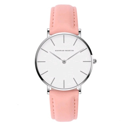 36mm Ladies Simple Waterproof Watch Korean White Belt