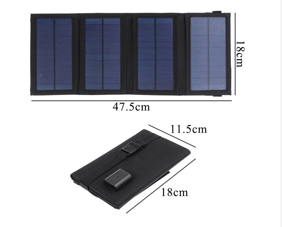 Outdoor Folding Solar Charger 7W USB Power Bank Off Road
