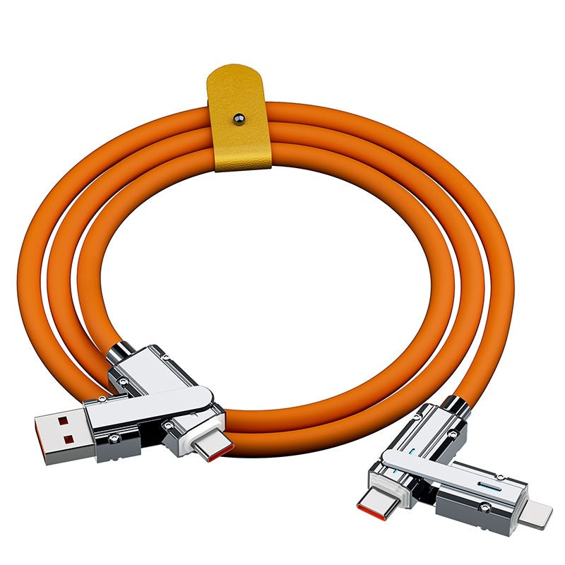 Orange Fast Charge USB Type C Lightning Cable 1m Zinc Alloy