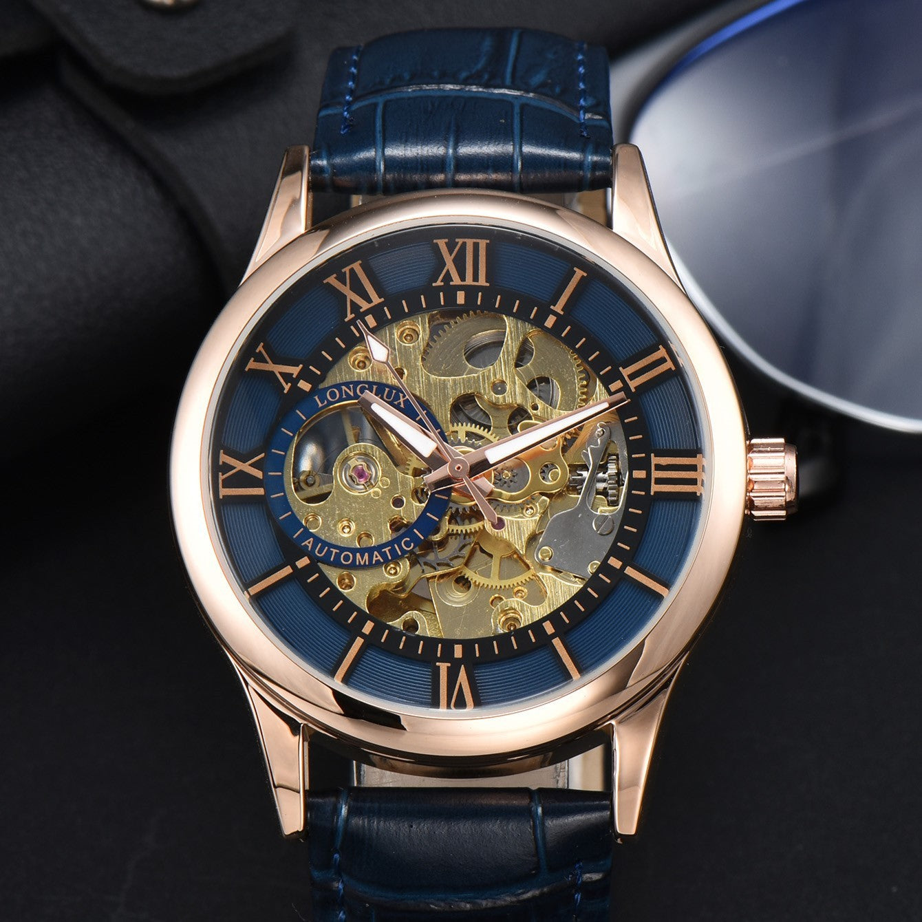 Roman Numerals Mechanical Watch for Men – Waterproof Business Style