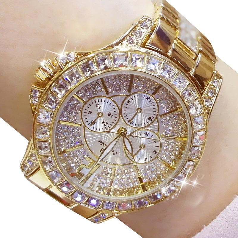 Square Rhinestone Watch For Women Sparkling Dial Hardlex
