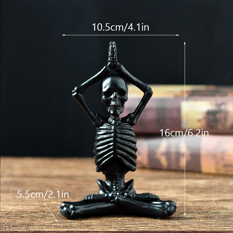 Halloween Resin Yoga Skeleton Skull Horror Desktop Decoration Ornament