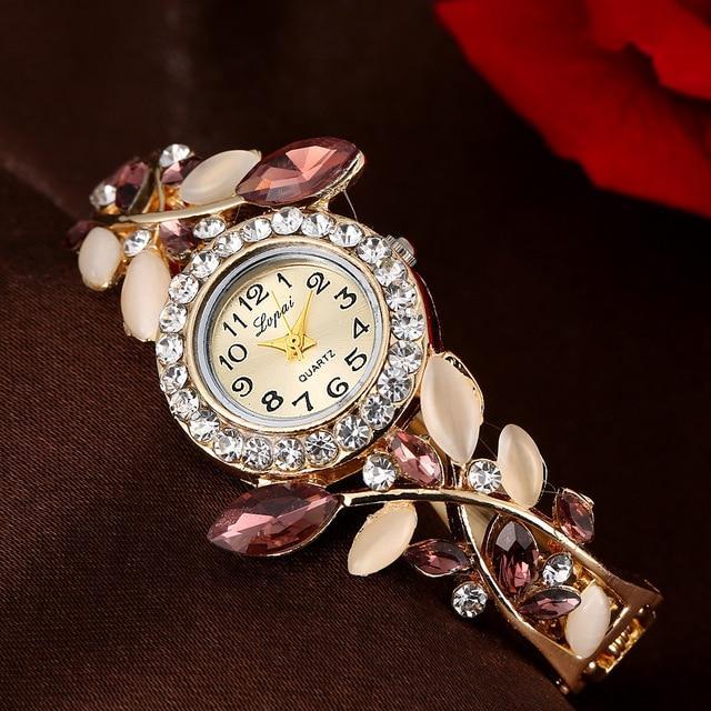 Trendy Diamond Colorful Crystal Womens Bracelet Watch