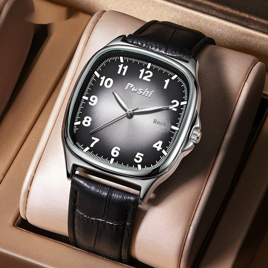 Square Retro Quartz Fashion Watch for Men – Multiple Belt & Case Colors