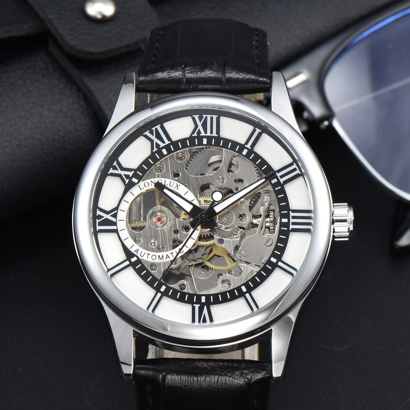 Roman Numerals Mechanical Watch for Men – Waterproof Business Style