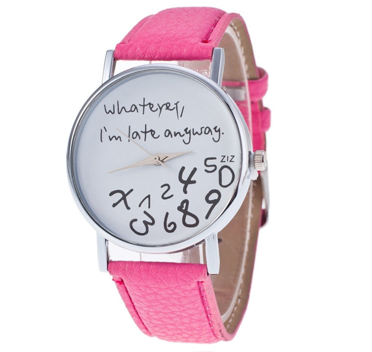 Elegant Womens Quartz Watch With PU Strap Round Dial