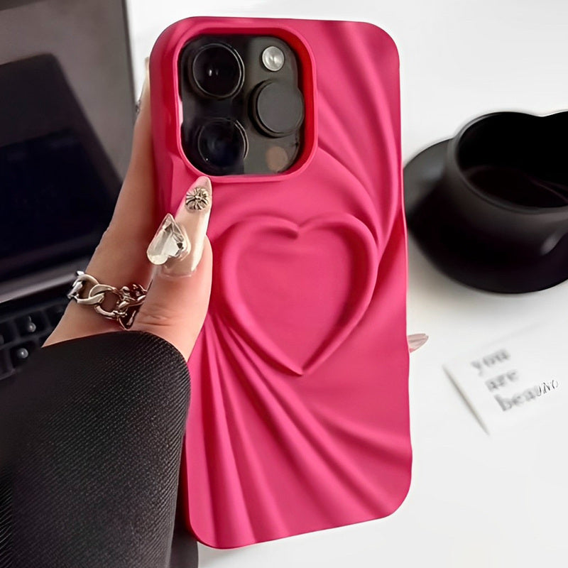 Ruffled Heart Silicone Phone Case For iPhone Anti Fall