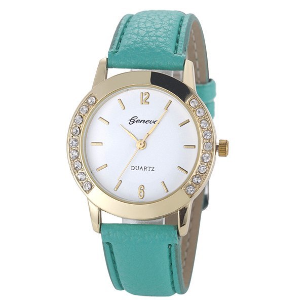 Bilateral Diamond Ladies Belt Watch Geneva Womens Casual
