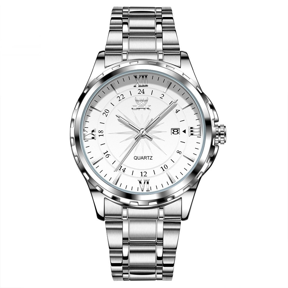 OPK6003 Waterproof Luminous Men’s Quartz Watch — Steel Band + Color Variants