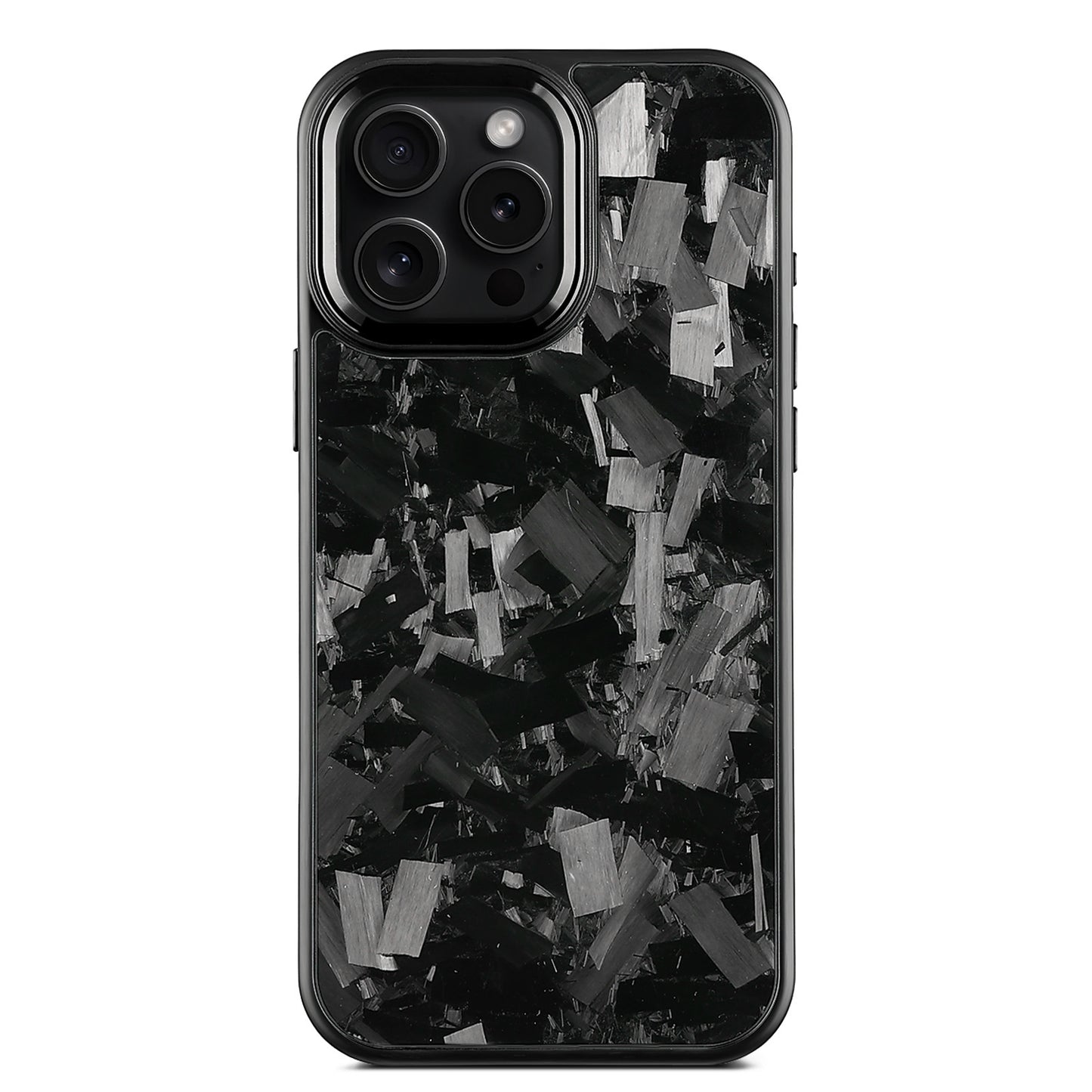 Carbon Fiber Metal Frame Phone Case Forged Pattern Shield