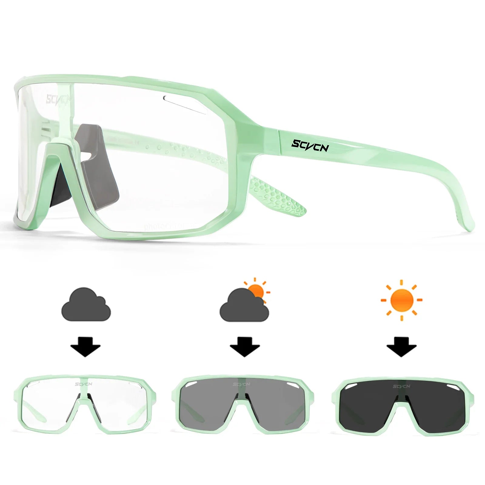 Photochromic Cycling Glasses Bike Mountain Bicycle Golf UV400 Sunglasses Sport Protection Glasses for Men Women Baseball